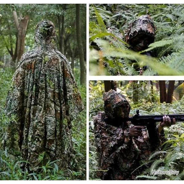 Poncho camouflage 3D - LIVRAISON GRATUITE