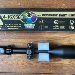 Lunette UTG 4-16x56mm / 1/8 MOA / Réticule Mildot lumineux 36 couleurs / Bonnettes pare-soleil
