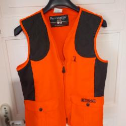 gilet de chasse fluo percussion taille  16 ans