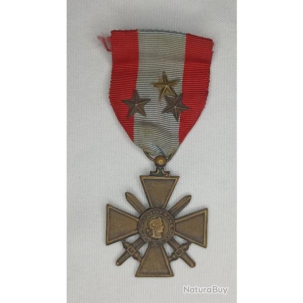 Mdaille croix de guerre TOE citations 39/45 WW2