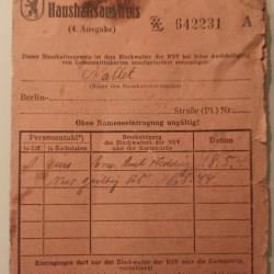 Carte Ausweis identité service STO à Berlin 1944 WW2