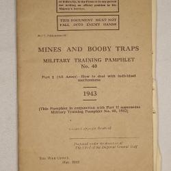 Manuel US entrainement mines et pièges 1943 WW2