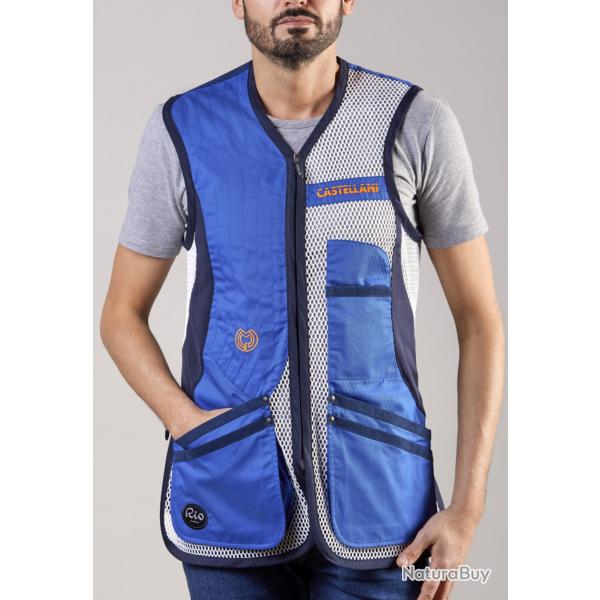 Castellani gilet ball -trap Sport rio bleu/blanc