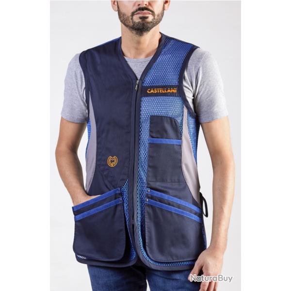 Castellani gilet ball -trap Sport rio bleu/marine/gris