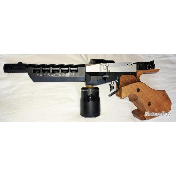 RARE ! Pistolet de comptition Feinwerkbau C55 5 coups semi-auto 4.5mm droitier  CO2