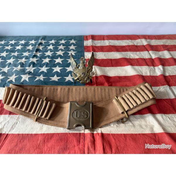 RARE  CARTOUCHIRE  RGLEMENTAIRE  MILLS  US  CAVALRY  GUERRES INDIENNES MODLE  1881  19 ME