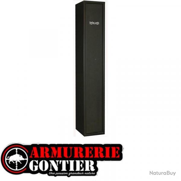 INFAC Armoire Forte Gamme SENTINEL 4 + 1 armes avec avec lunette + coffre interieur