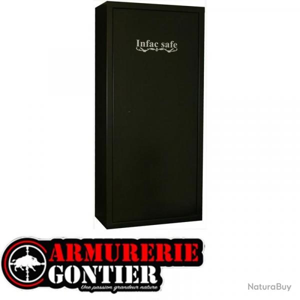 Armoire Forte INFAC Gamme SENTINEL 11 + 3 armes avec lunette + coffre interieur + tagre