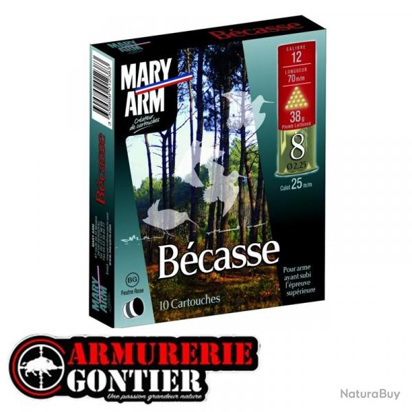 Cartouches MARY ARM Bcasse Cal.12 38g bourre grasse 10