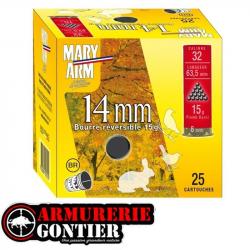 Cartouches MARY ARM 14MM Calibre 32/63 15grs N°10 bourre réversible