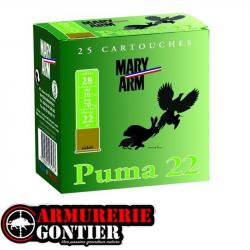 Cartouches MARY ARM PUMA 22 calibre 28/70 N°4 22g bourre à jupe