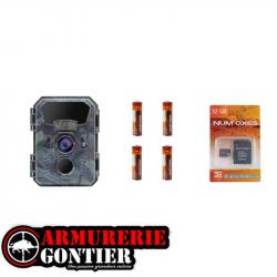 NUM'AXES - Pack Piège photographique PIE1066 + 4 piles AA LR6 + carte mémoire 32 Gb