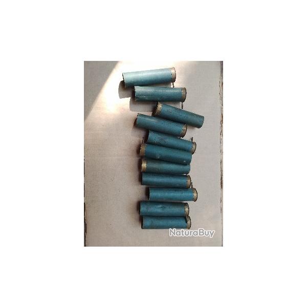 11 vielles douilles cal 12 a broche societe  francaise des munitions JAMAIS CHARGER