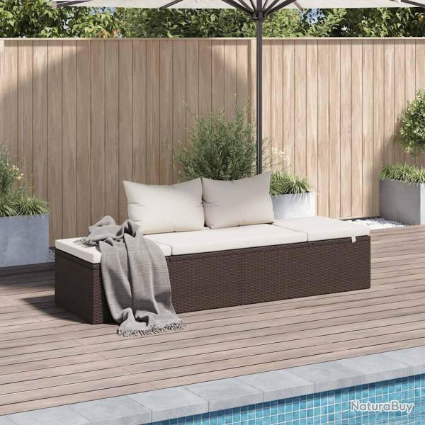 Lit de jardin Marron 195x60 cm Rsine tresse