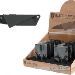 Lot de 10 couteaux Elite Force MISSION SET Lame 420 65mm + présentoir