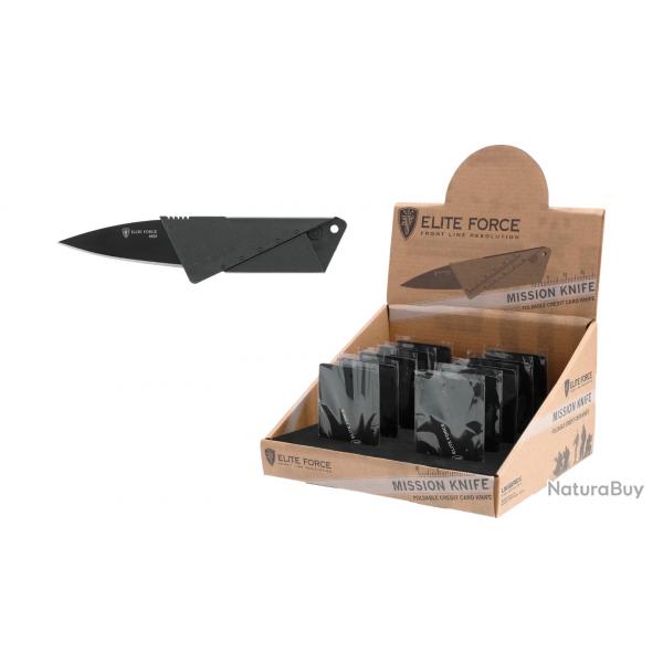 Lot de 10 couteaux Elite Force MISSION SET Lame 420 65mm + prsentoir