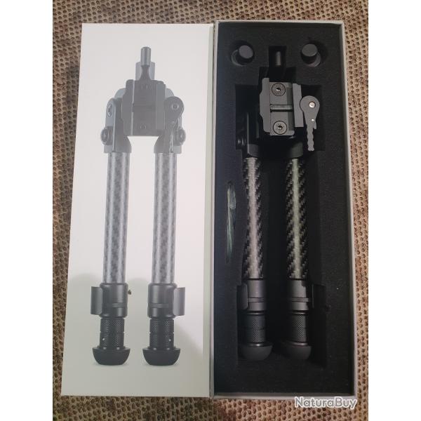 nouveau bipied HAWKE srie CARBON FIBER PRO 20-28 cm pour fixation sur rail picatinny