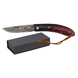 Albainox 18997 Couteau pliant - manche bois noir / résine rouge