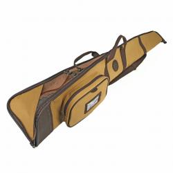 Tourbon Étui de Fusil Toile & Cuir Rembourré Housse Protection Chasse Sac Bandoulière Poche Extérieu