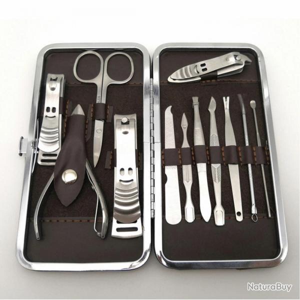 Set Manucure Pdicure Inox 12 pices