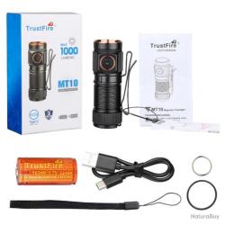 Lampe tactique 1000 Lumens - portée 155m - antichoc - trustfire mt10 - LIVRAISON GRATUITE