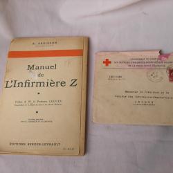 WW2/PREWAR FRANCE " MANUEL DE L'INFIRMIERE Z " ET LETTRES D'ACCOMPAGNEMENTS PERSONNALISES 1936/1939