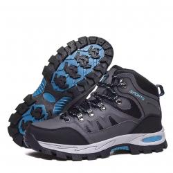 Bottes de randonnée imperméables homme femme - Chaussures Trekking Marche, chasse, plein air - Bleu