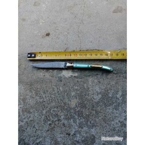 Couteau ancien pliant laguiole lame damas acier carbone