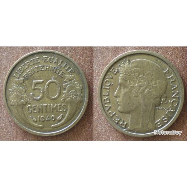 France 50 Centimes 1940 Piece Centime