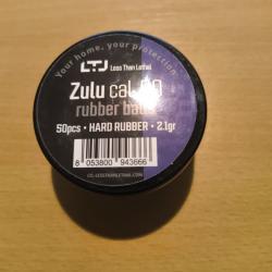 Pot de 50  billes caoutchouc LTL zulu calibre 50
