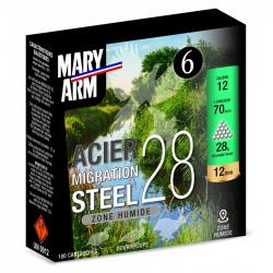 OFFRE EXCLUSIVE !! Pack De 100 Cartouches Mary Arm Migration Acier 28 Cal.12 - 28GR BJ PB7