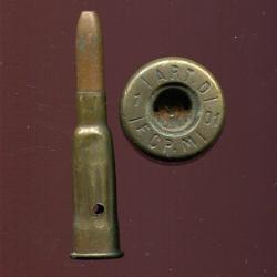 8 mm Lebel Inerte Mle 1892 - étui ART D - ECP de Bourges 1901 - marquage : ART.D./1/01/ECP.M/