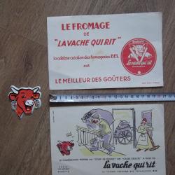 Lot buvards téléphone à 3 chiffres " la vache qui rit " et magnet collection vintage