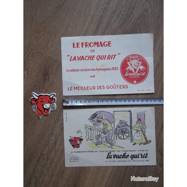 Lot buvards tlphone  3 chiffres " la vache qui rit " et magnet collection vintage