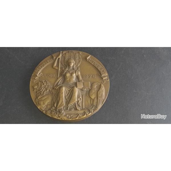 Médaille En Bronze Commémorative Des Élections Libres Portugaises De 1976 - N°230/1000 - Pièce De Collection