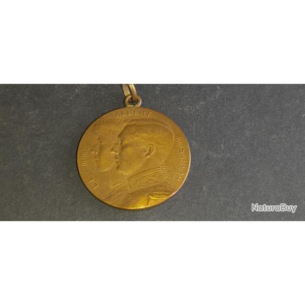 MEDAILLE PORTABLE BELGIQUE 1914