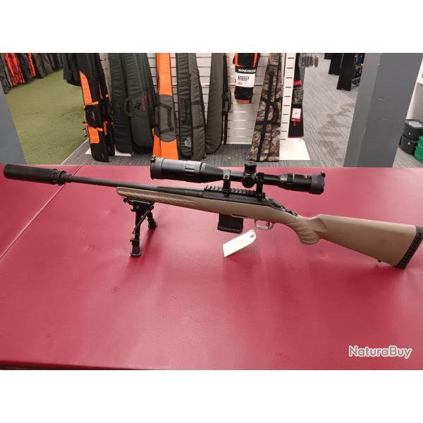 Carabine ruger amricain rifle ranch cal 300 blk + lunette + modrateur Ase Utra Sl7