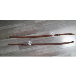 Lot de 2 Bretelles à fusil en croûte de cuir, boutons - Country Sellerie