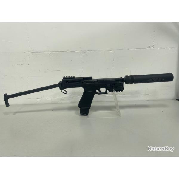 !! OCCASION !! PISTOLET GLOCK 19 FILETE CALIBRE 9X19 + CROSSE BRUGGER ET THOMET USW + SILENCIEUX