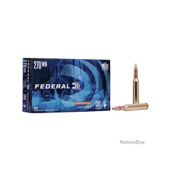 BF24 - LOT DE 40 MUNITIONS  FEDERAL CAL 270WIN 130GR SP POWER SHOK