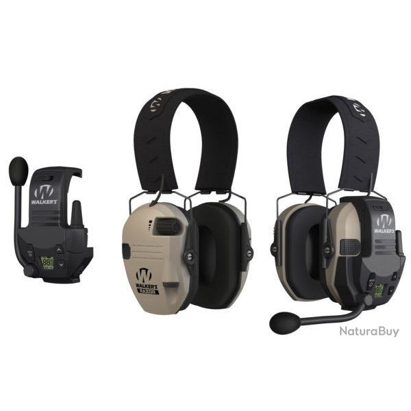 Pack casque antibruit lectronique WALKER'S Razor + kit Talkie-Walkie