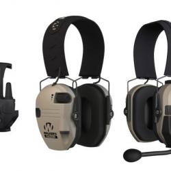 Pack casque antibruit électronique WALKER'S Razor rechargeable + kit Talkie-Walkie