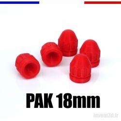 5 - slugs 18mm Patriot plastique pour PAK  couleur Rouge.