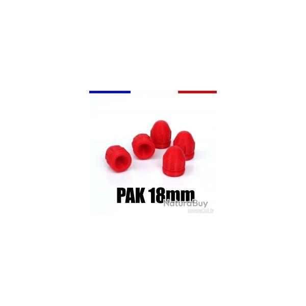 5 - slugs 18mm Patriot plastique pour PAK  couleur Rouge.