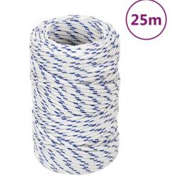 Corde bateau blanc 2 mm x 25 m polypropylène résistant pratique polyvalent extérieur