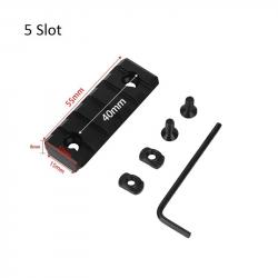 RAIL PICATINNY ALUMINIUM 5 SLOTS LONGUEUR 55mm