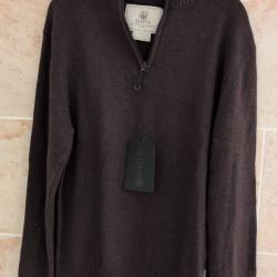 Pull Beretta Dorset Half zip Sweater marron
