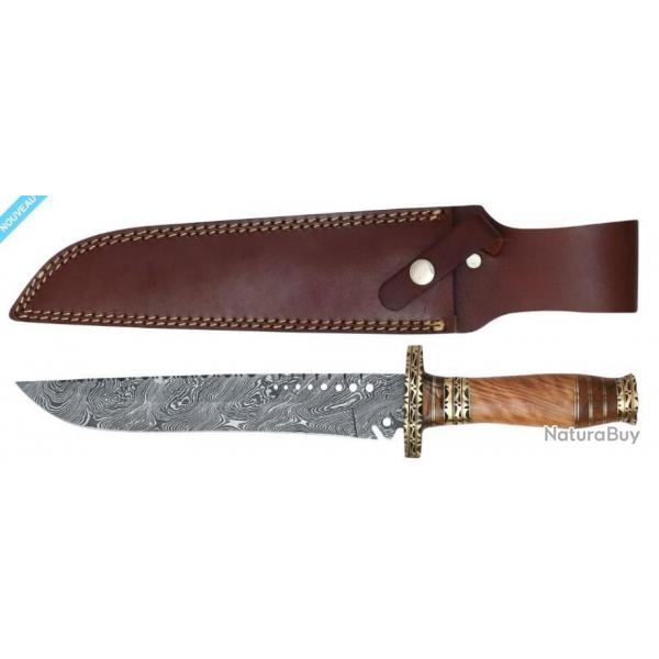 DAMAS - COUTEAU 39 CM TECK & TUI CUIR
