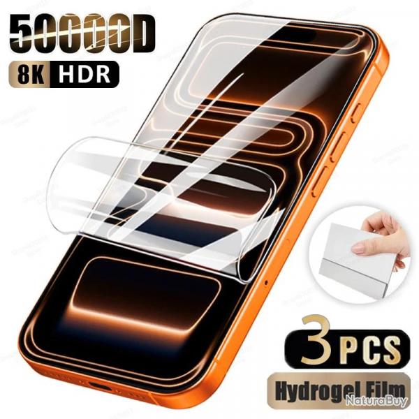 3 Film Hydrogel Protection Ecran pour iPhone, Smartphone: iPhone 15