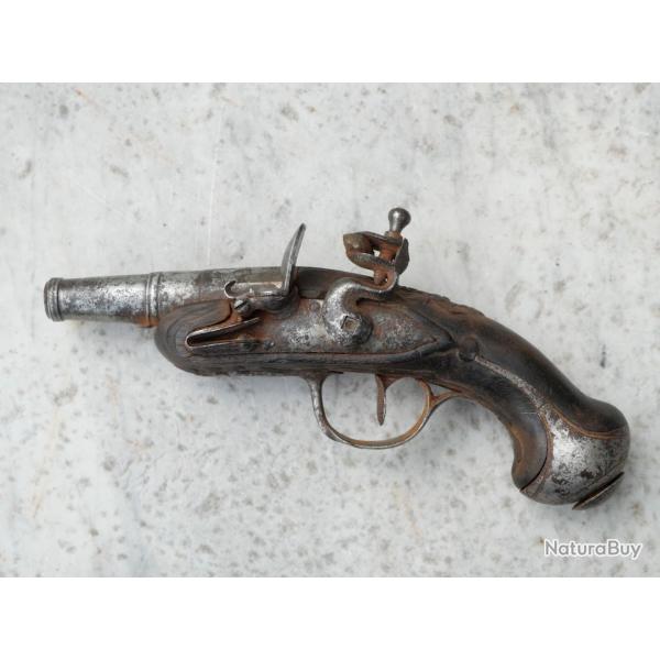 Petit pistolet Silex de voyage poque XVIII - ref CAB25SIL002